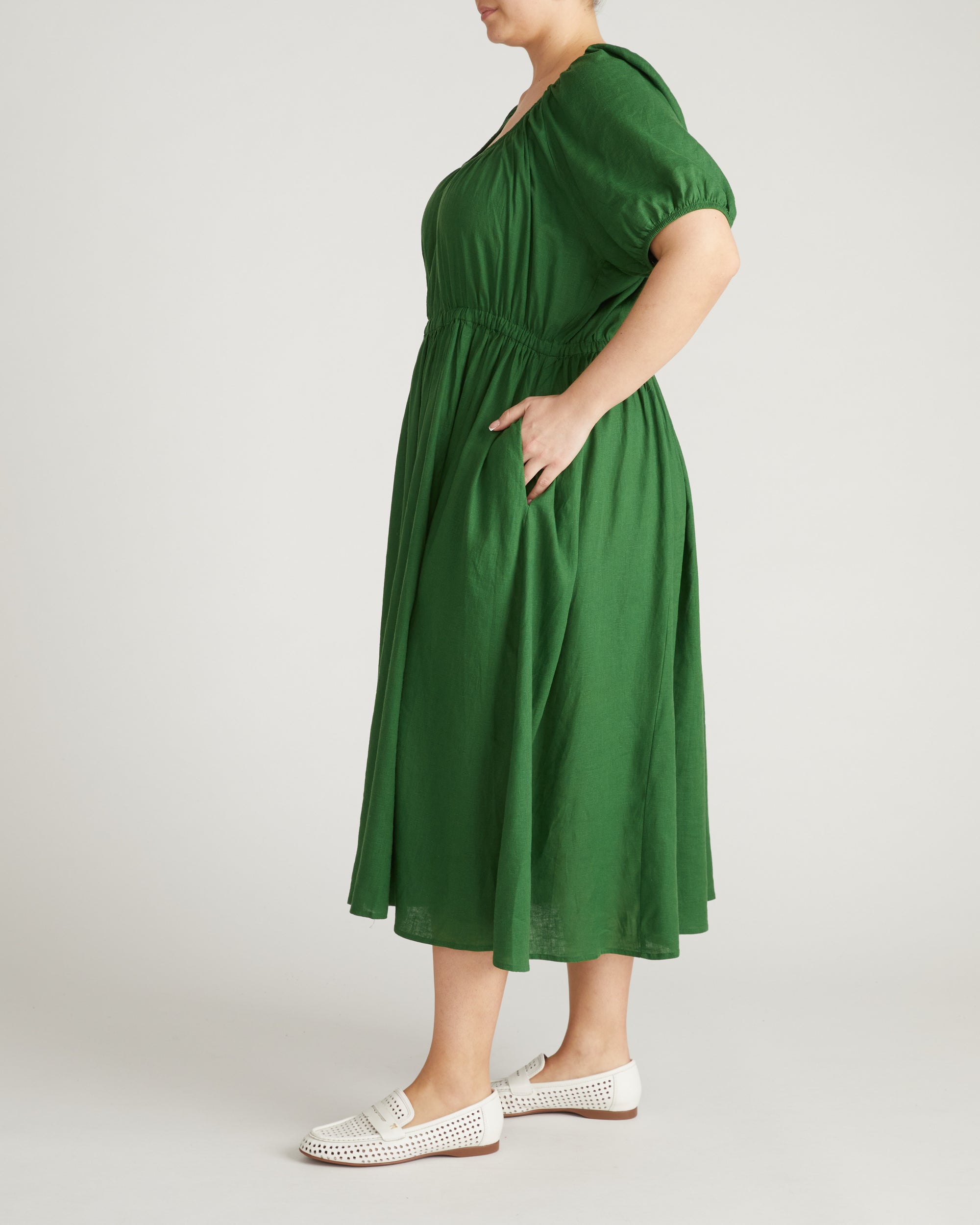 Andrea Linen Blend Dress - Jardin | Plus Size & Straight Size Women's Fashion | Universal Standard