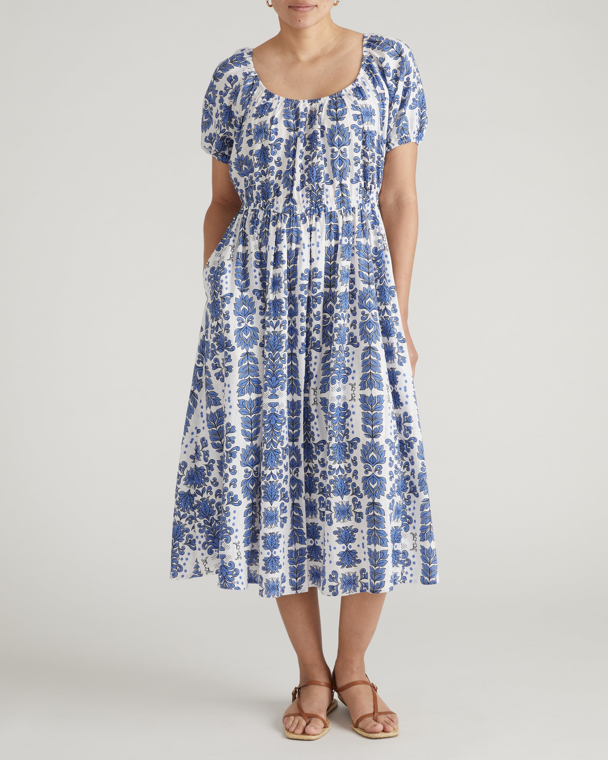 Andrea Linen Blend Dress - Rococo Beach Print | Plus Size & Straight Size Women's Fashion | Universal Standard
