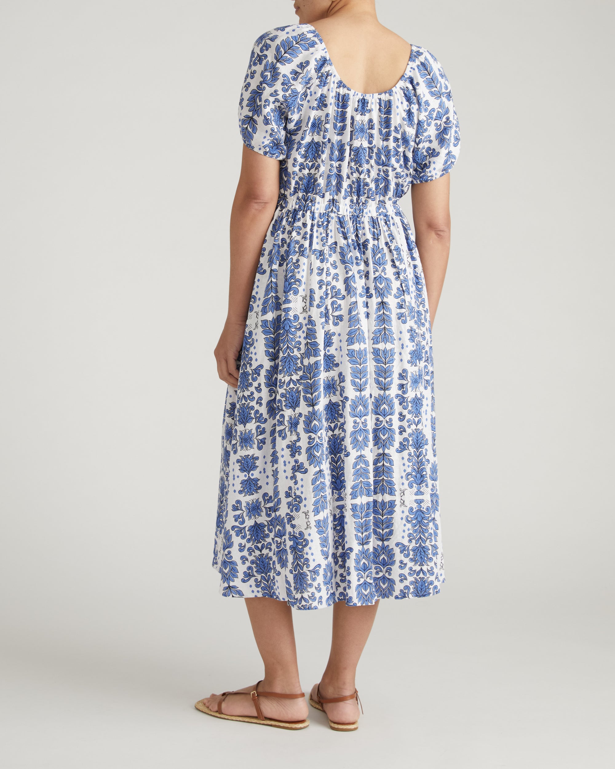 Andrea Linen Blend Dress - Rococo Beach Print | Plus Size & Straight Size Women's Fashion | Universal Standard