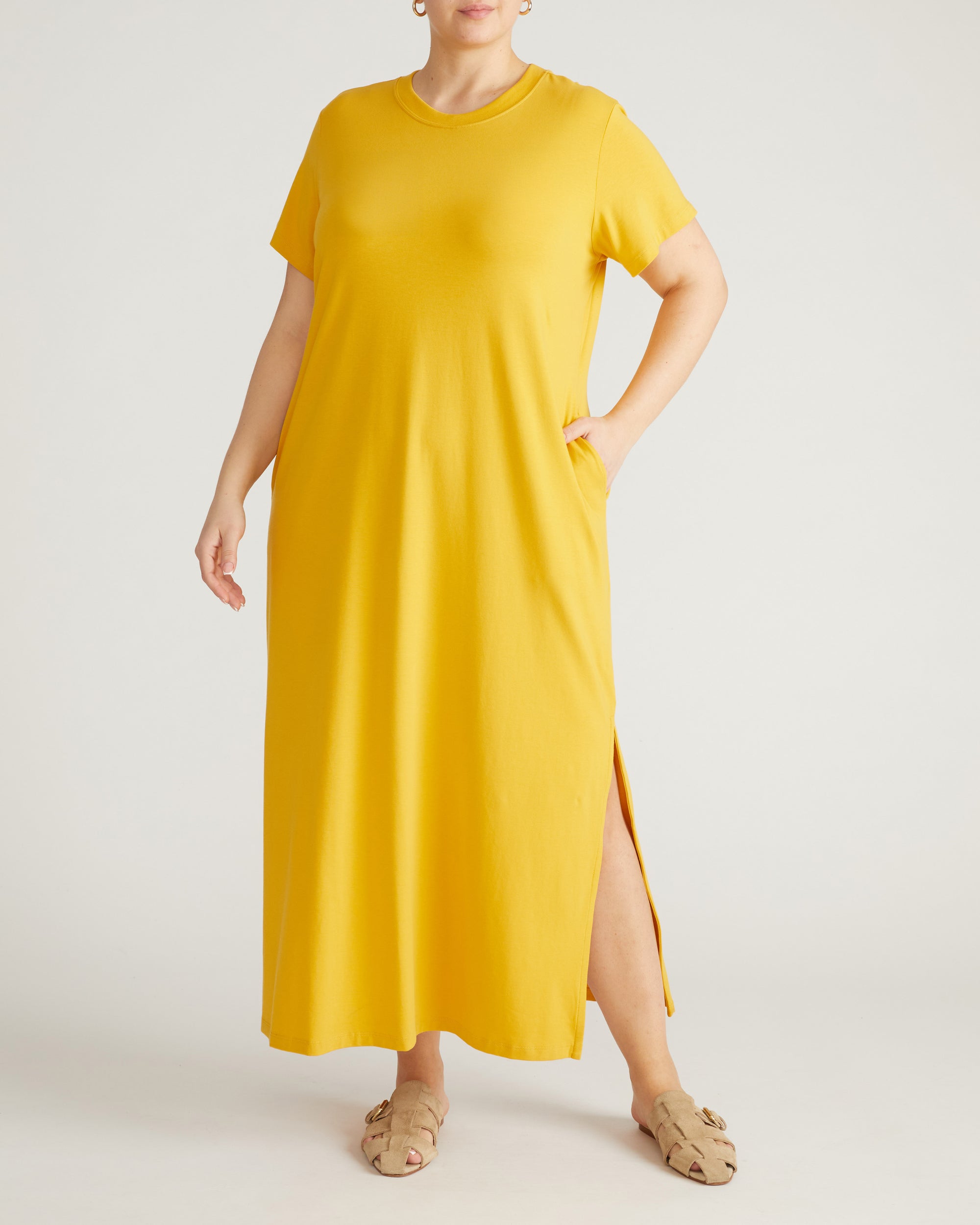 Halie Maxi T-Shirt Dress - Goldenrod | Plus Size & Straight Size Women's Fashion | Universal Standard