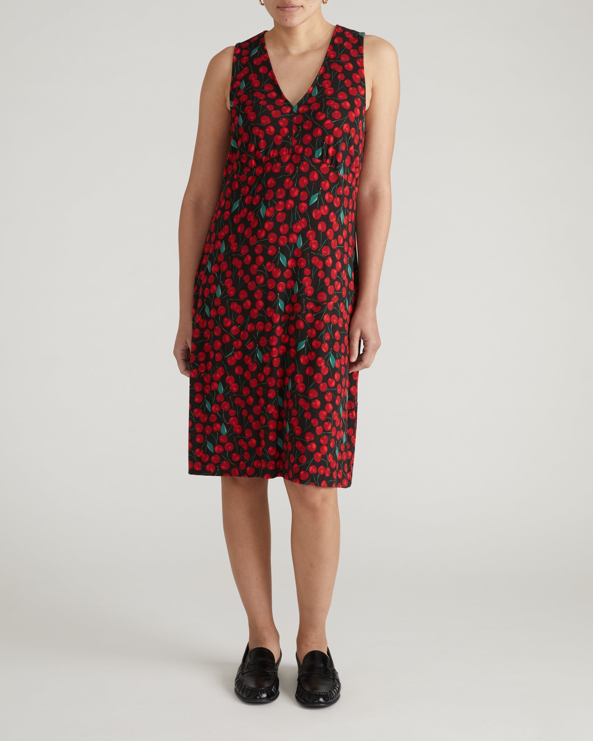Lila Tie-Back Liquid Jersey Dress - Very Cherry Print | Plus Size & Straight Size Women's Fashion | Universal Standard