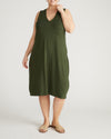 Lila Tie-Back Liquid Jersey Dress - Coratina Green | Plus Size & Straight Size Women's Fashion | Universal Standard