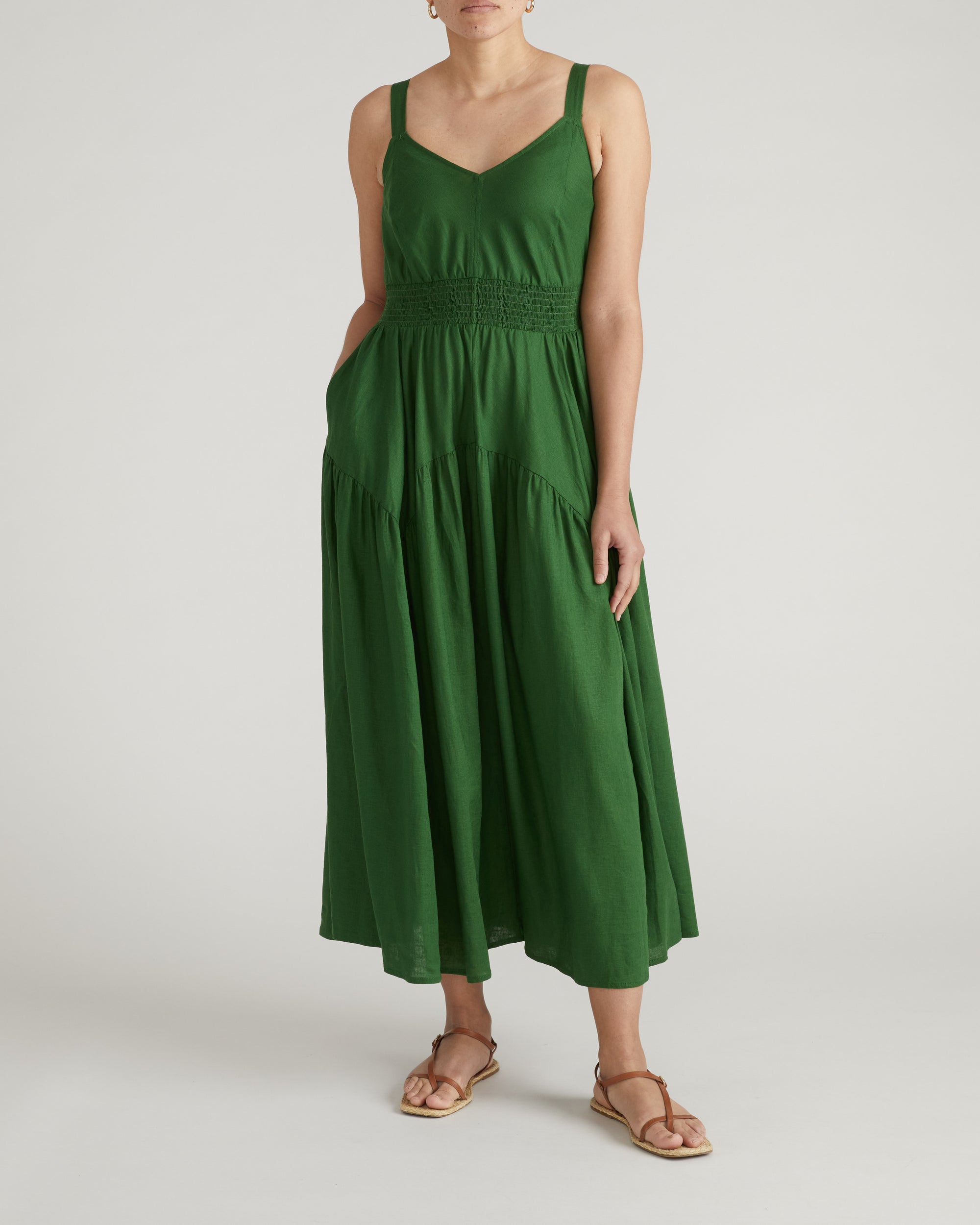 Ruby Smocked Linen Blend Sundress - Jardin | Plus Size & Straight Size Women's Fashion | Universal Standard