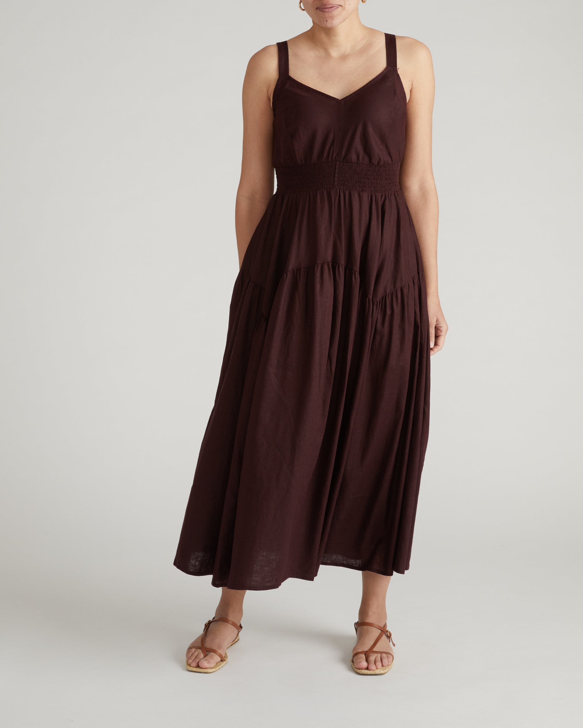summer linen dresses clearance Ruby Smocked Linen Blend Sundress