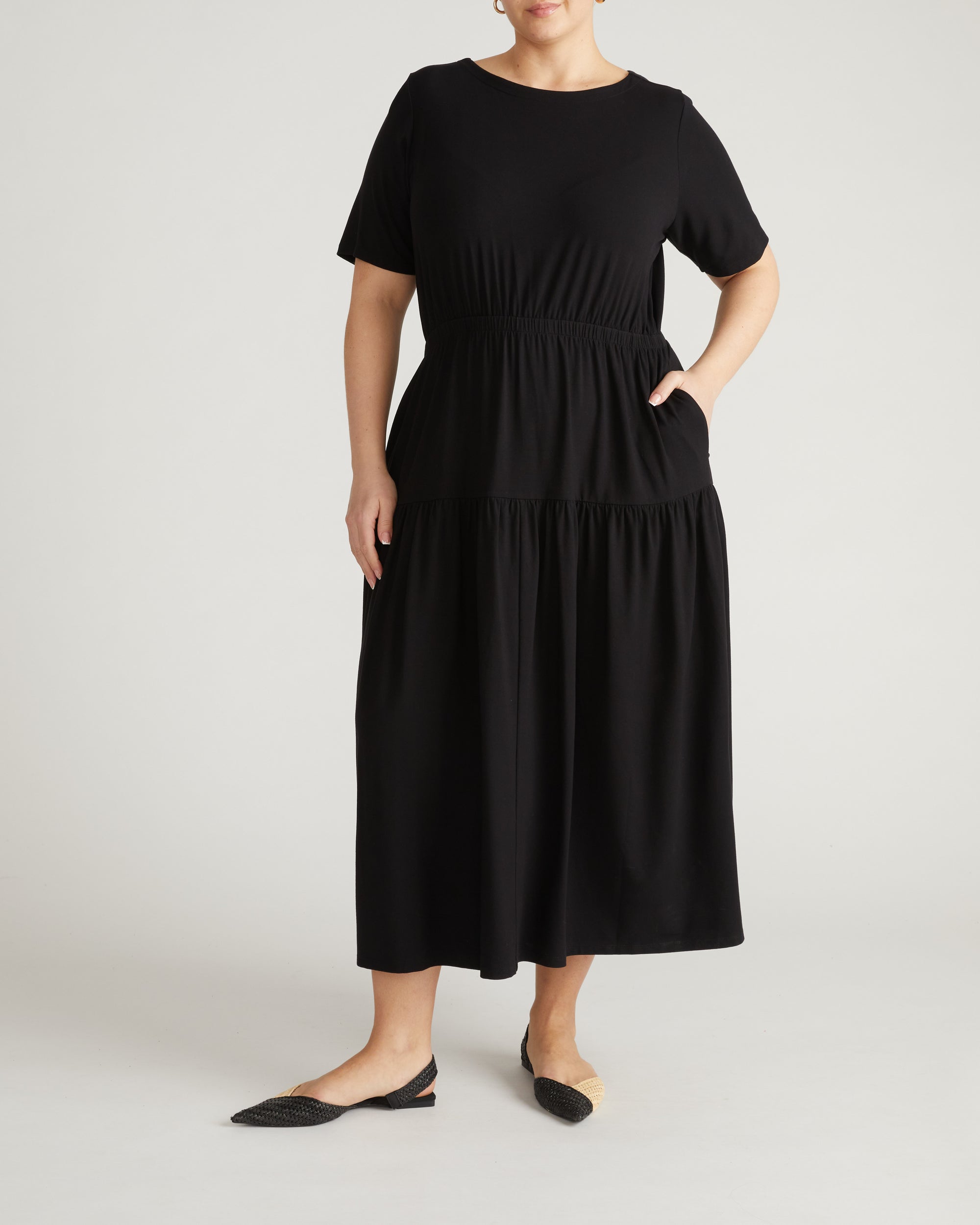 Thea Divine Jersey Midi Dress - Black Universal Standard Thea Divine Jersey Midi Dress - Black Universal Standard