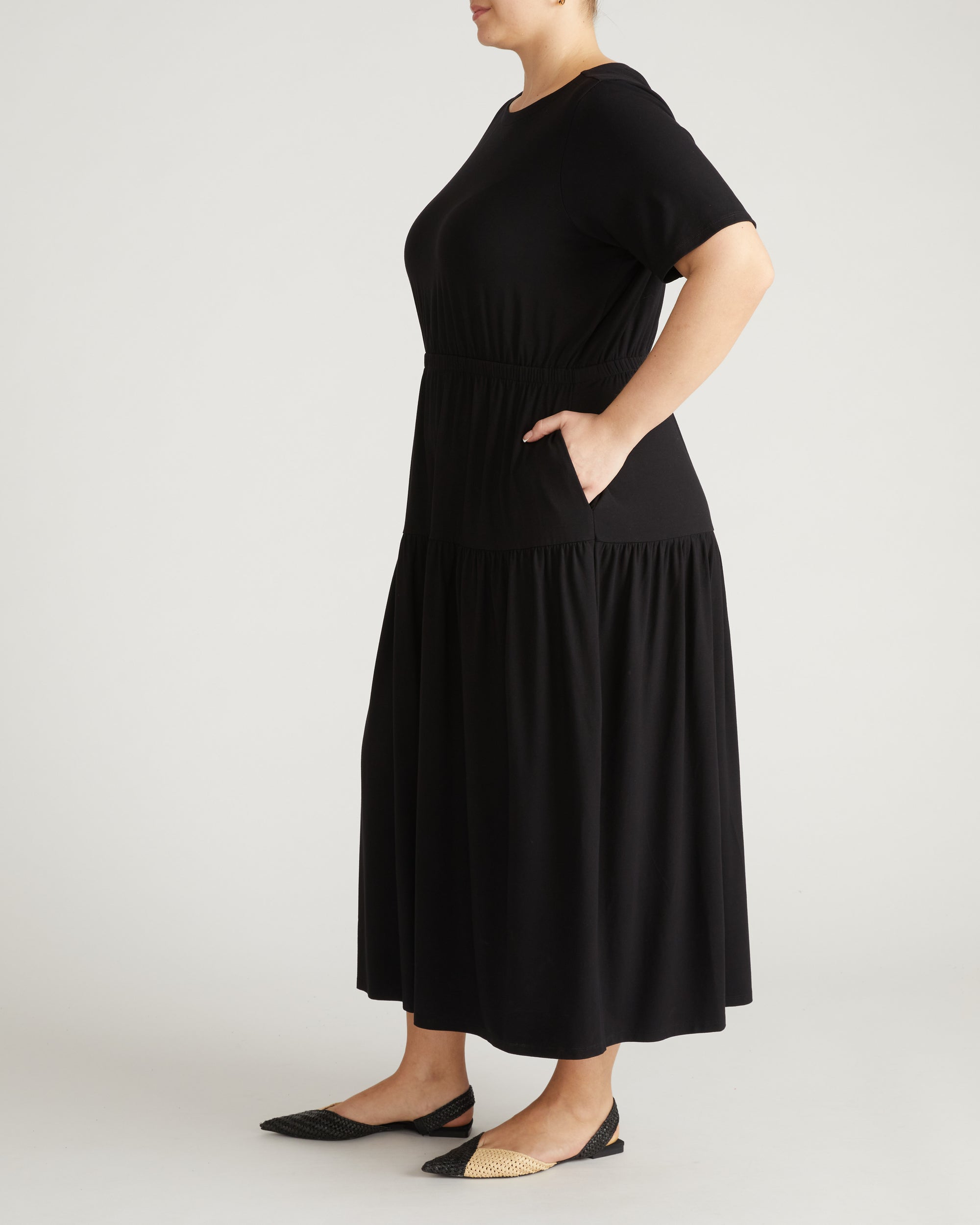 Thea Divine Jersey Midi Dress - Black Universal Standard Thea Divine Jersey Midi Dress - Black Universal Standard