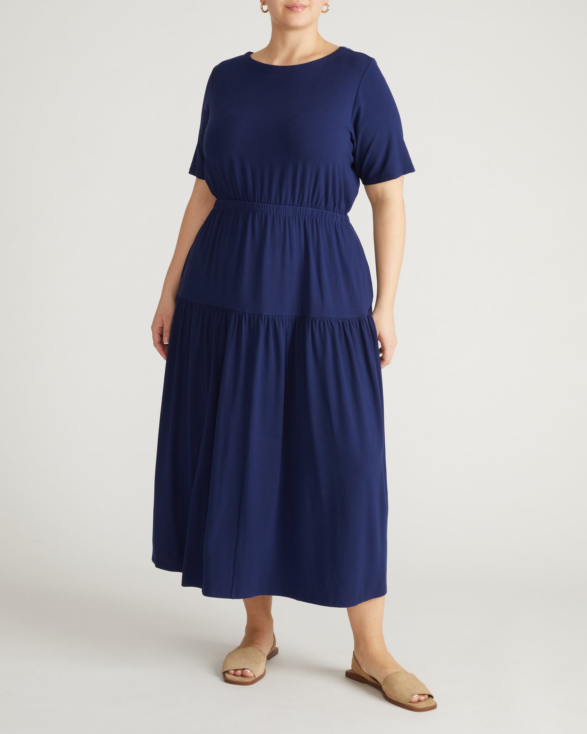 Thea Divine Jersey Midi Dress - Cenote | Plus Size & Straight Size Women's Fashion | Universal Standard