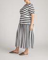 Thea Divine Jersey Midi Dress - Black/White Stripe | Plus Size & Straight Size Women's Fashion | Universal Standard