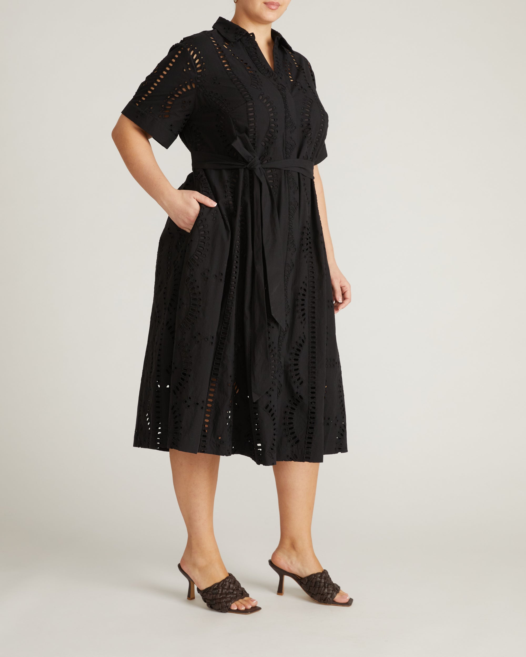 Tina Cotton Poplin Shirtdress - Black | Plus Size & Straight Size Women's Fashion | Universal Standard