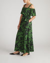 Lisbon Convertible Stretch Cupro Maxi Dress - Green Sgrafitto Print | Plus Size & Straight Size Women's Fashion | Universal Standard