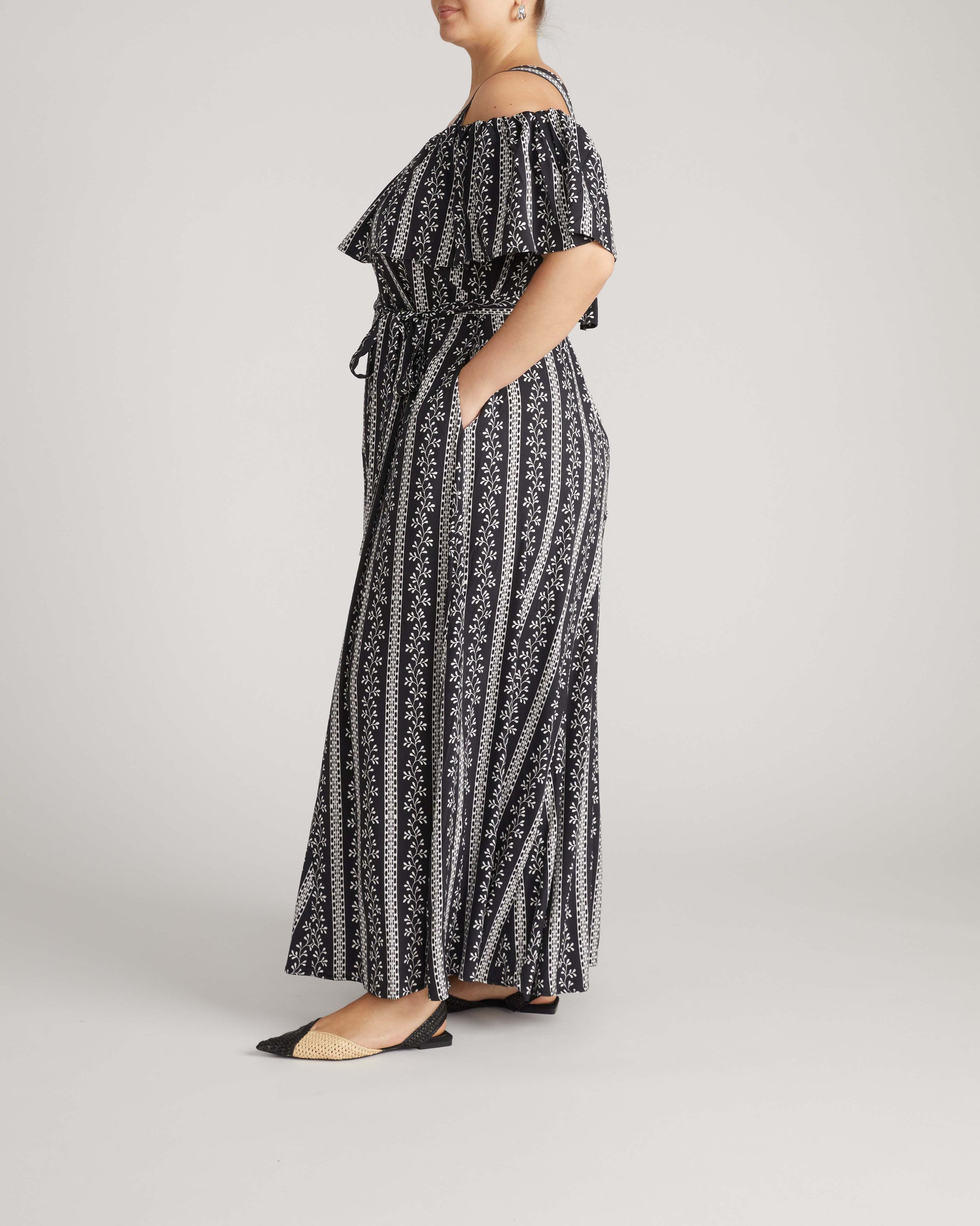 Lisbon Convertible Stretch Cupro Maxi Dress - Florentine Print | Plus Size & Straight Size Women's Fashion | Universal Standard