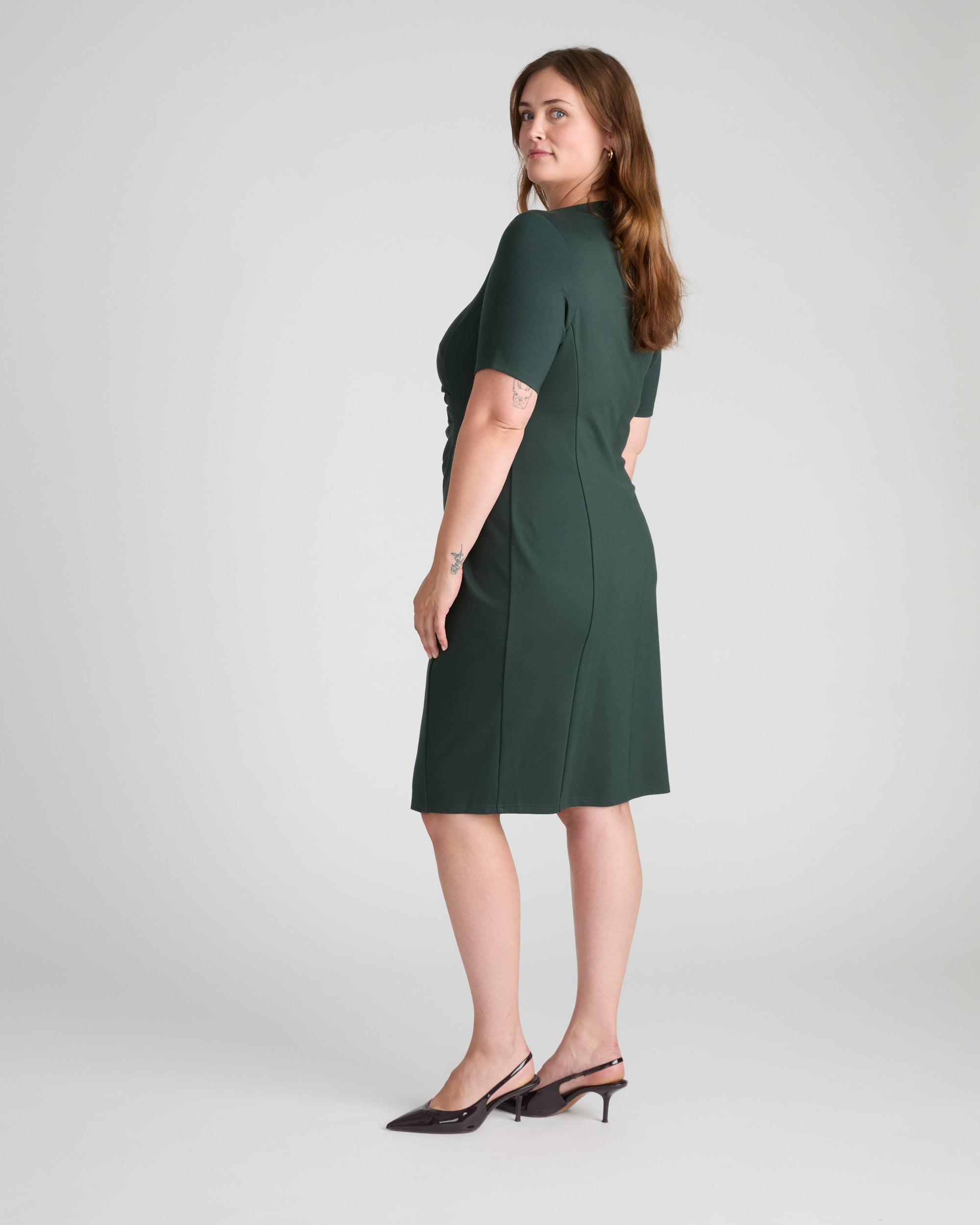 Penny Tailored Ponte Dress - Green Gemstone | Plus Size & Straight Size Women's Fashion | Universal Standard