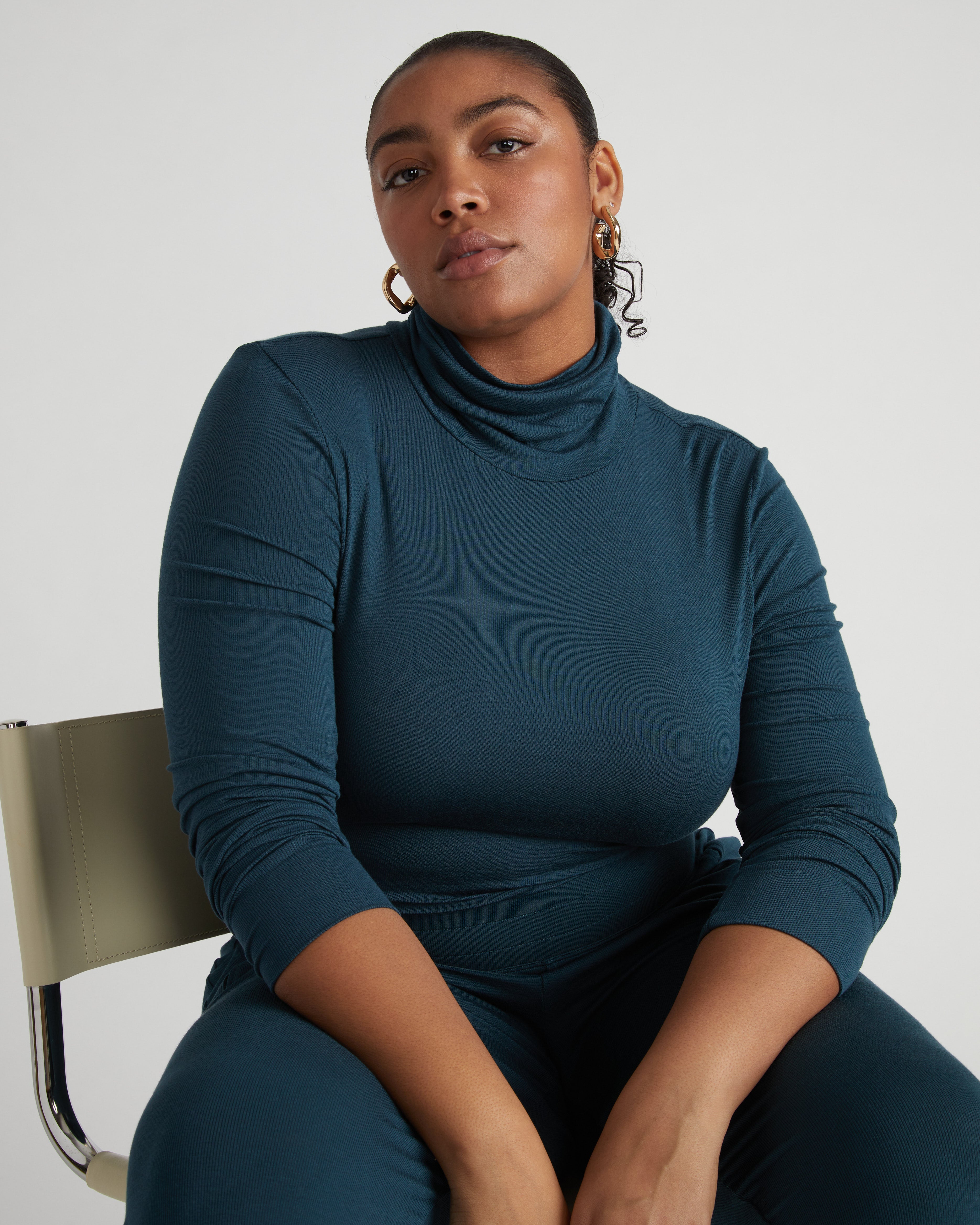 Cloud Rib Turtleneck - Deep Sea – Universal Standard