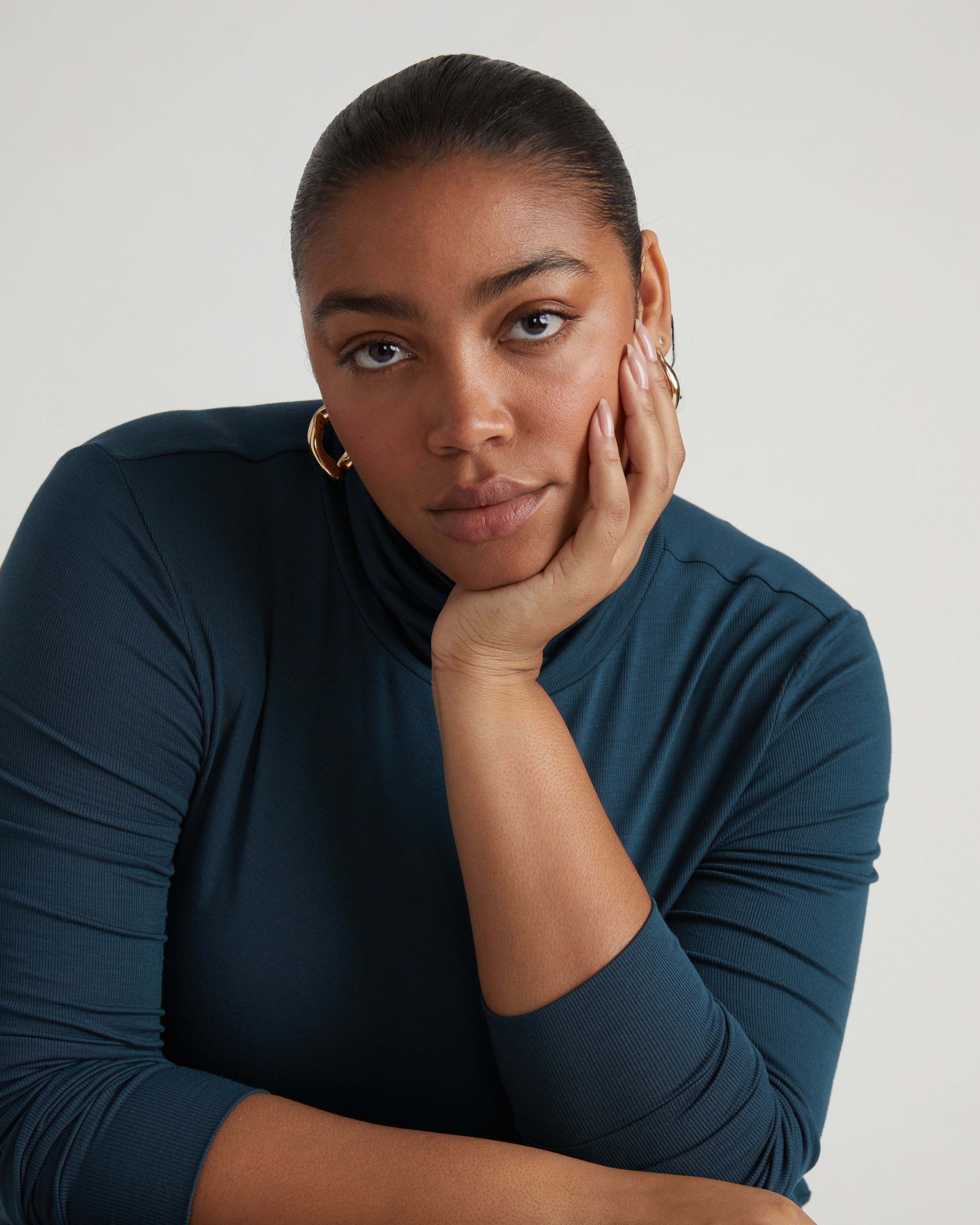 Cloud Rib Turtleneck - Deep Sea – Universal Standard