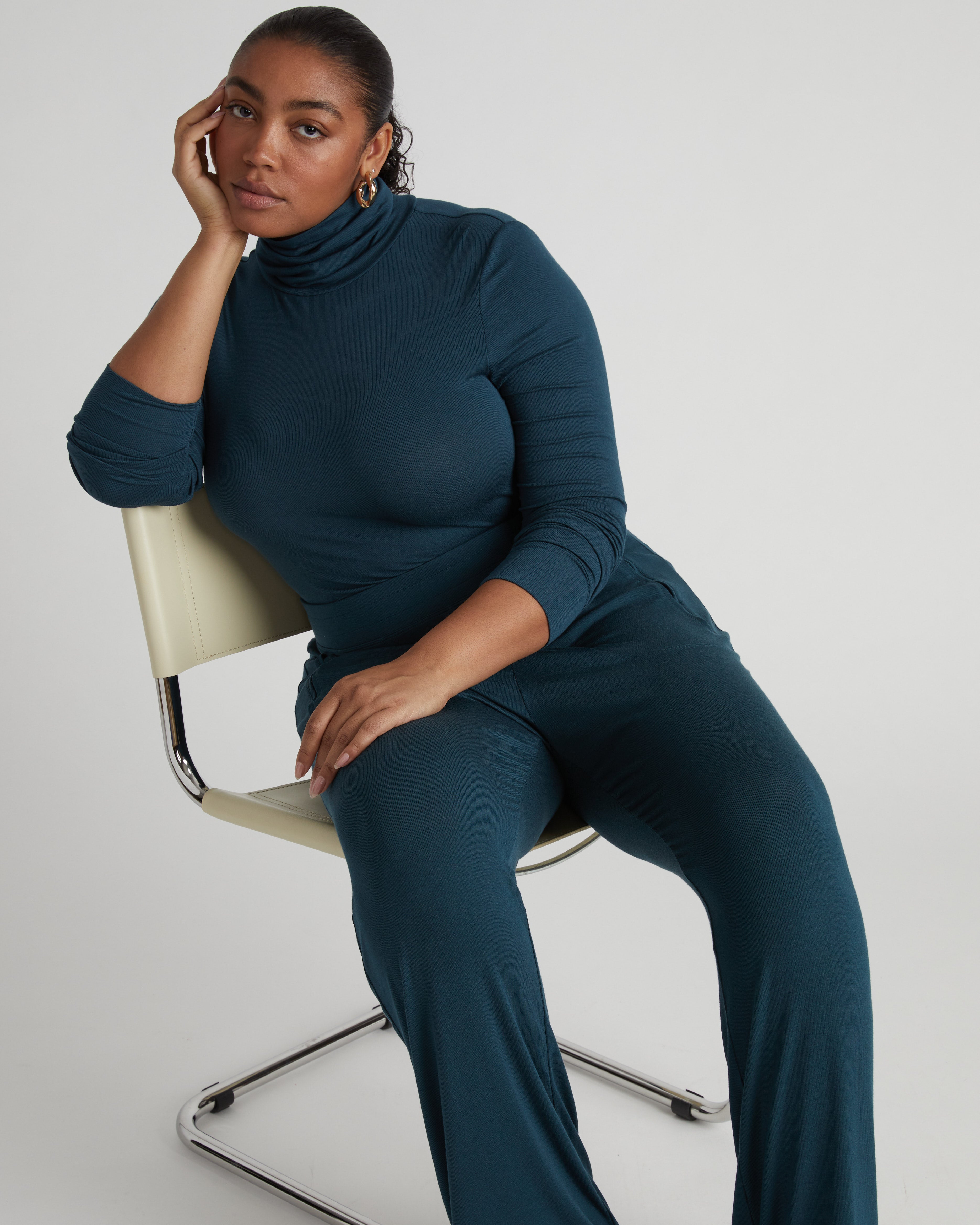 Cloud Rib Turtleneck - Deep Sea – Universal Standard