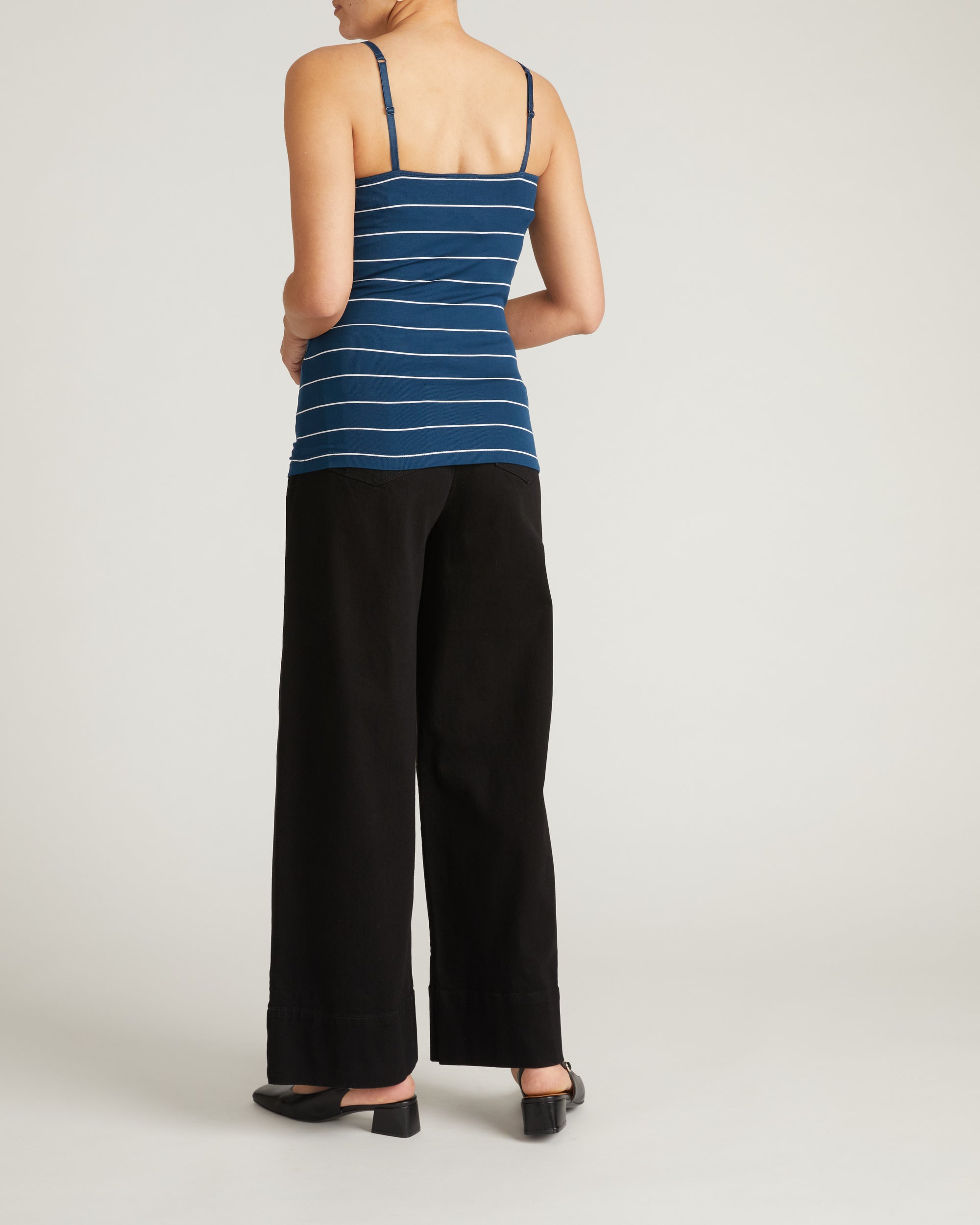 Cloud Rib Camisole - Teal/White Microstripe | Plus Size & Straight Size Women's Fashion | Universal Standard