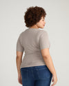 Cloud Rib Short Sleeve Crew Neck Tee - Almond Dust | Plus Size & Straight Size Women's Fashion | Universal Standard