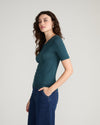 Cloud Rib Short Sleeve Crew Neck Tee - Deep Sea