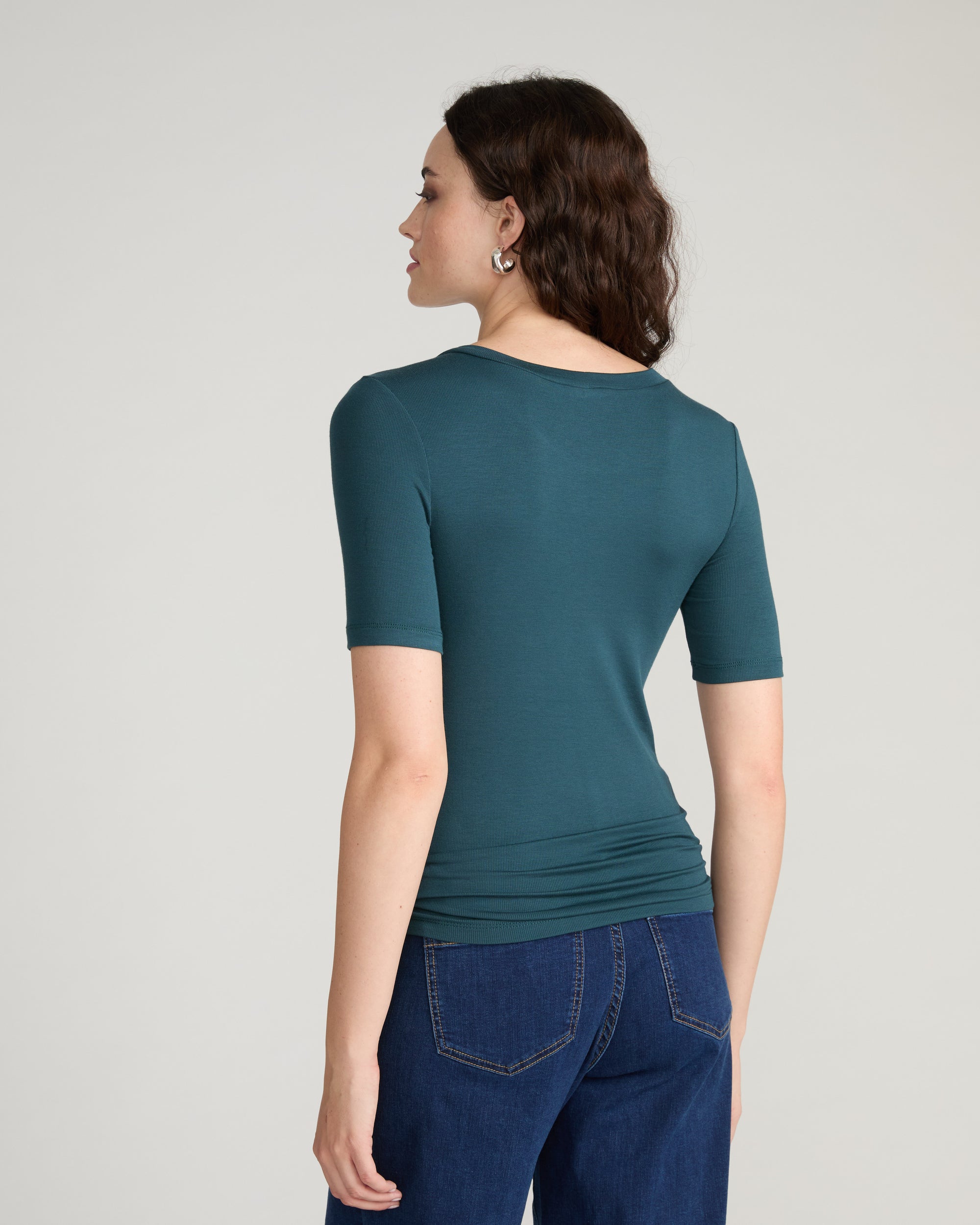 Cloud Rib Short Sleeve Crew Neck Tee - Deep Sea