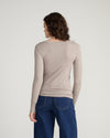Cloud Rib Long Sleeve Crew Neck Tee - Almond Dust | Plus Size & Straight Size Women's Fashion | Universal Standard