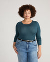 Cloud Rib Long Sleeve Crew Neck Tee - Deep Sea