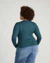 Cloud Rib Long Sleeve Crew Neck Tee - Deep Sea