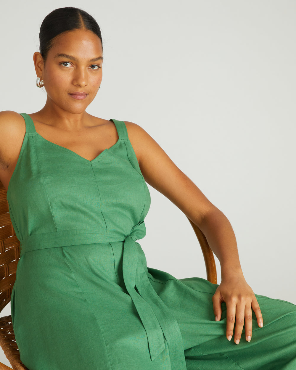 Promenade Linen Jumpsuit - Clover