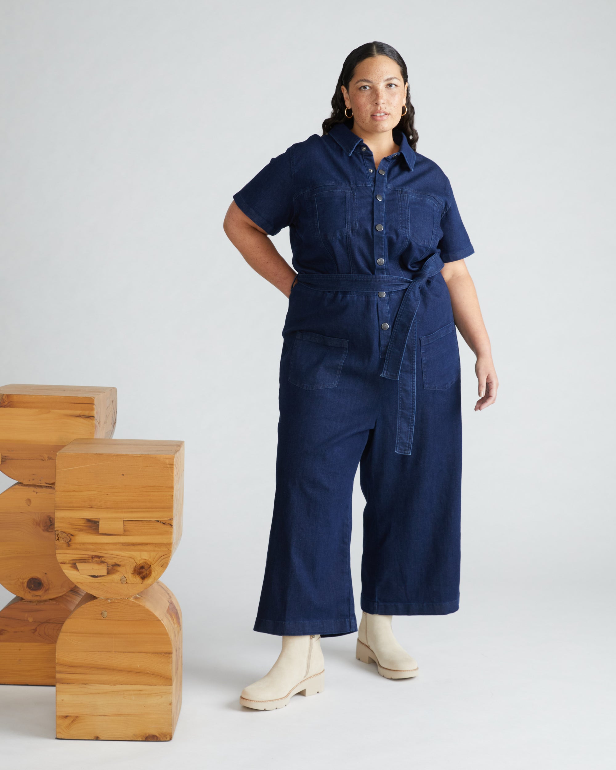 Kate Denim Jumpsuit Dark Indigo