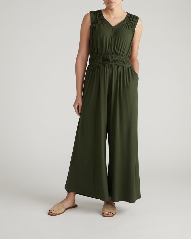 Zoey Liquid Jersey Jumpsuit - Coratina Green | Plus Size & Straight Size Women's Fashion | Universal Standard