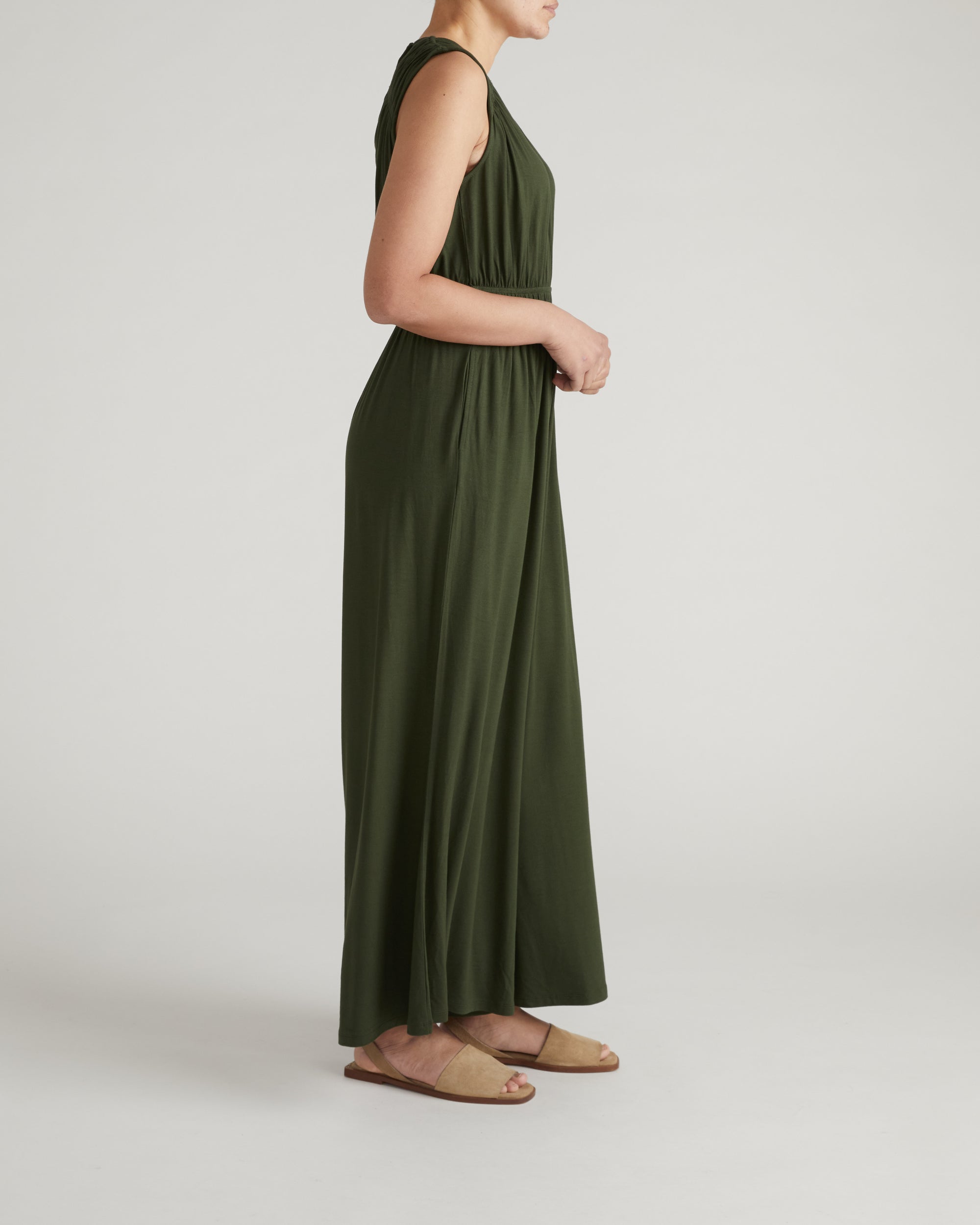 Zoey Liquid Jersey Jumpsuit - Coratina Green | Plus Size & Straight Size Women's Fashion | Universal Standard