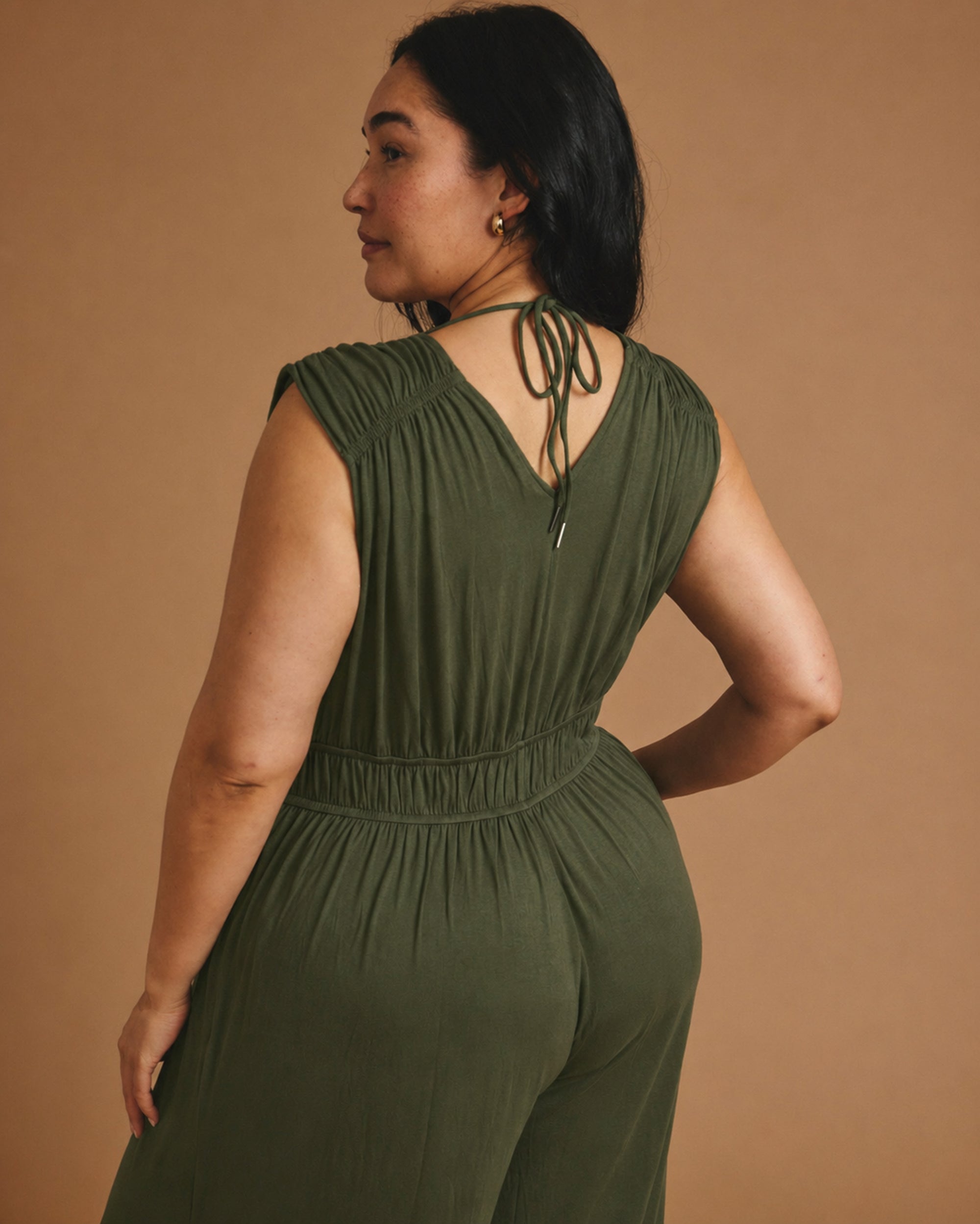 Zoey Liquid Jersey Jumpsuit - Coratina Green | Plus Size & Straight Size Women's Fashion | Universal Standard