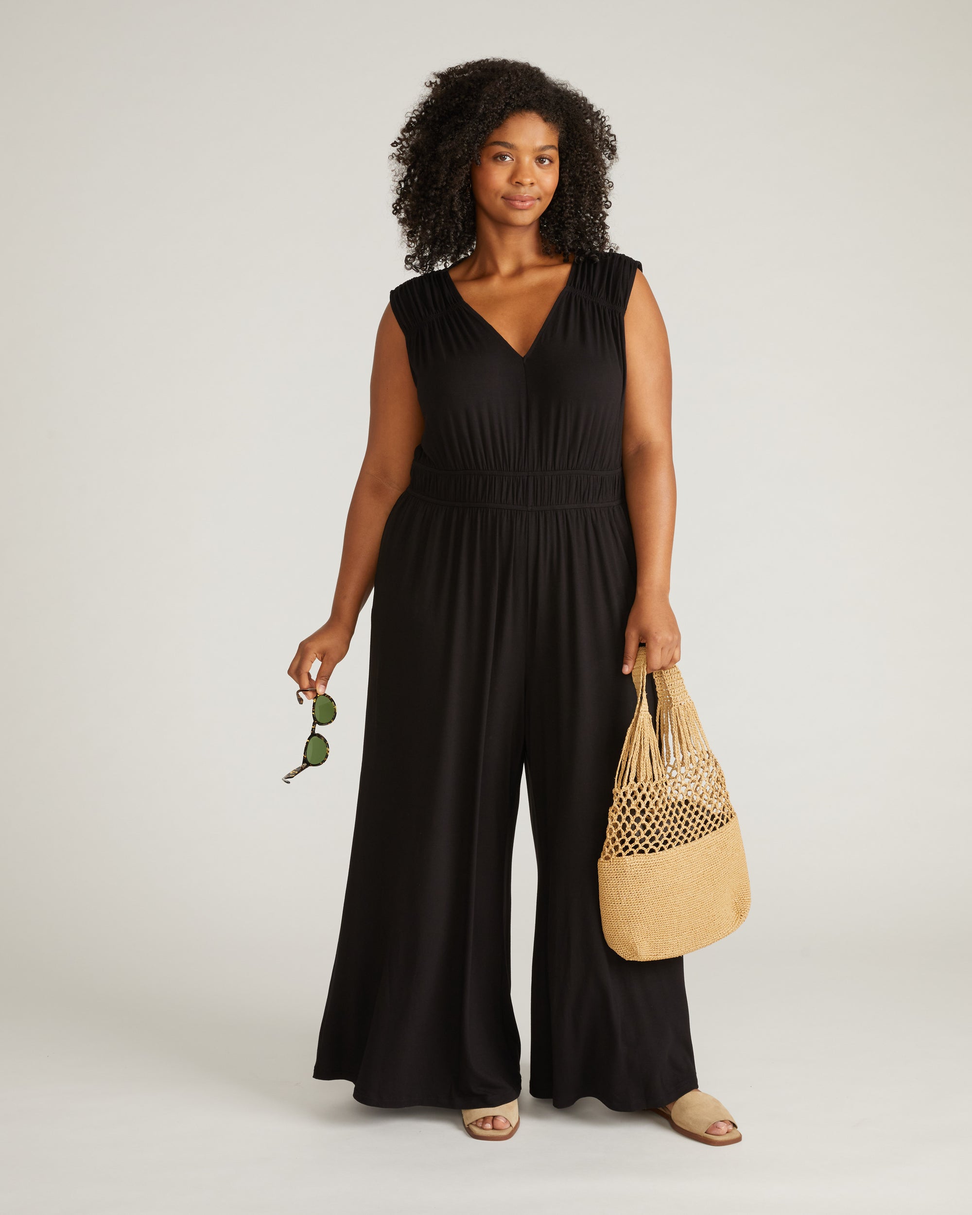 Zoey Liquid Jersey Jumpsuit - Black | Plus Size & Straight Size Women's Fashion | Universal Standard