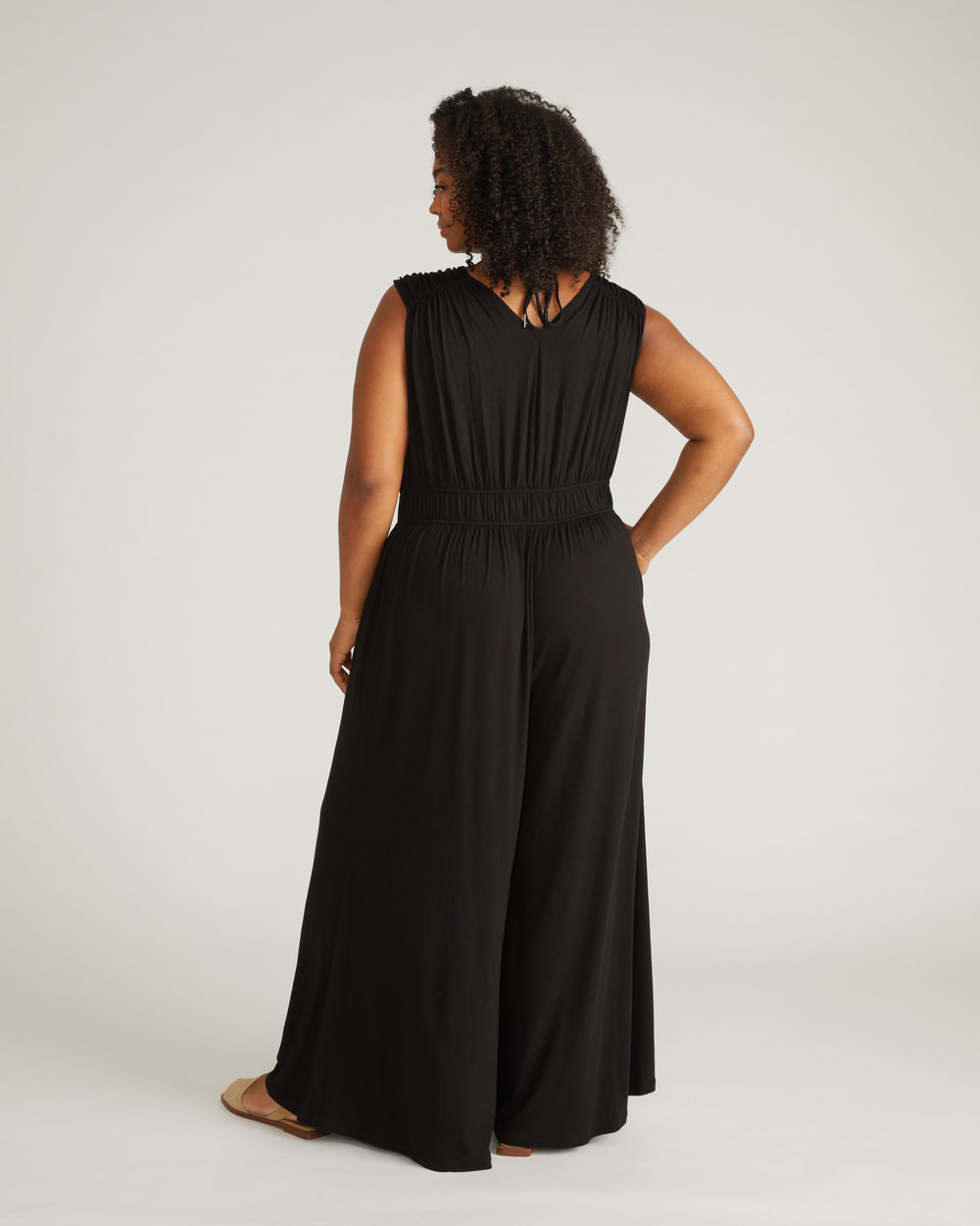 Zoey Liquid Jersey Jumpsuit - Black