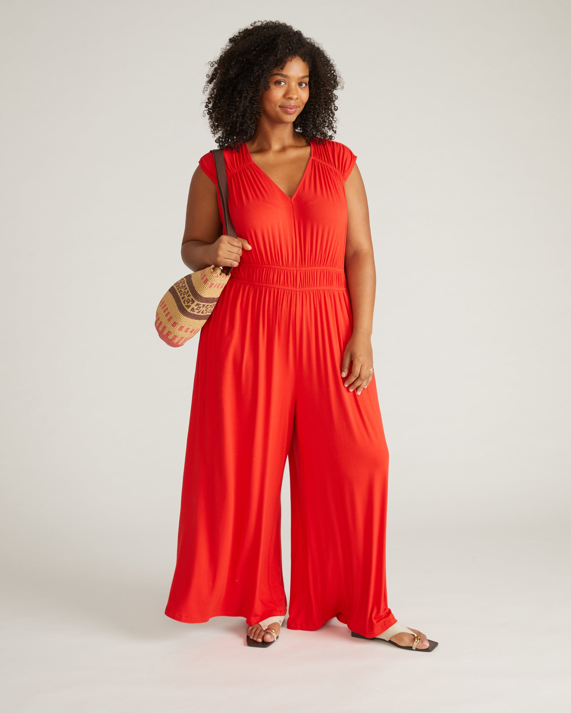 Zoey Liquid Jersey Jumpsuit - Lipstick