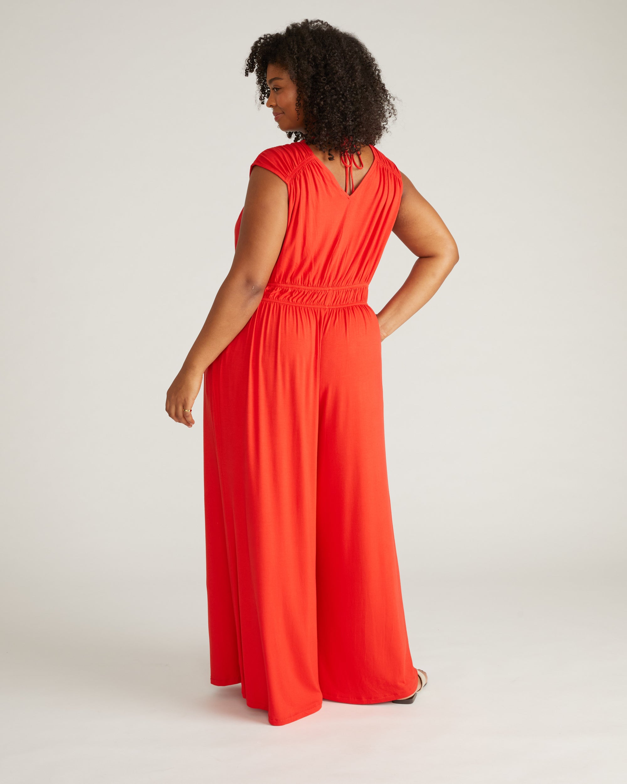 Zoey Liquid Jersey Jumpsuit - Lipstick