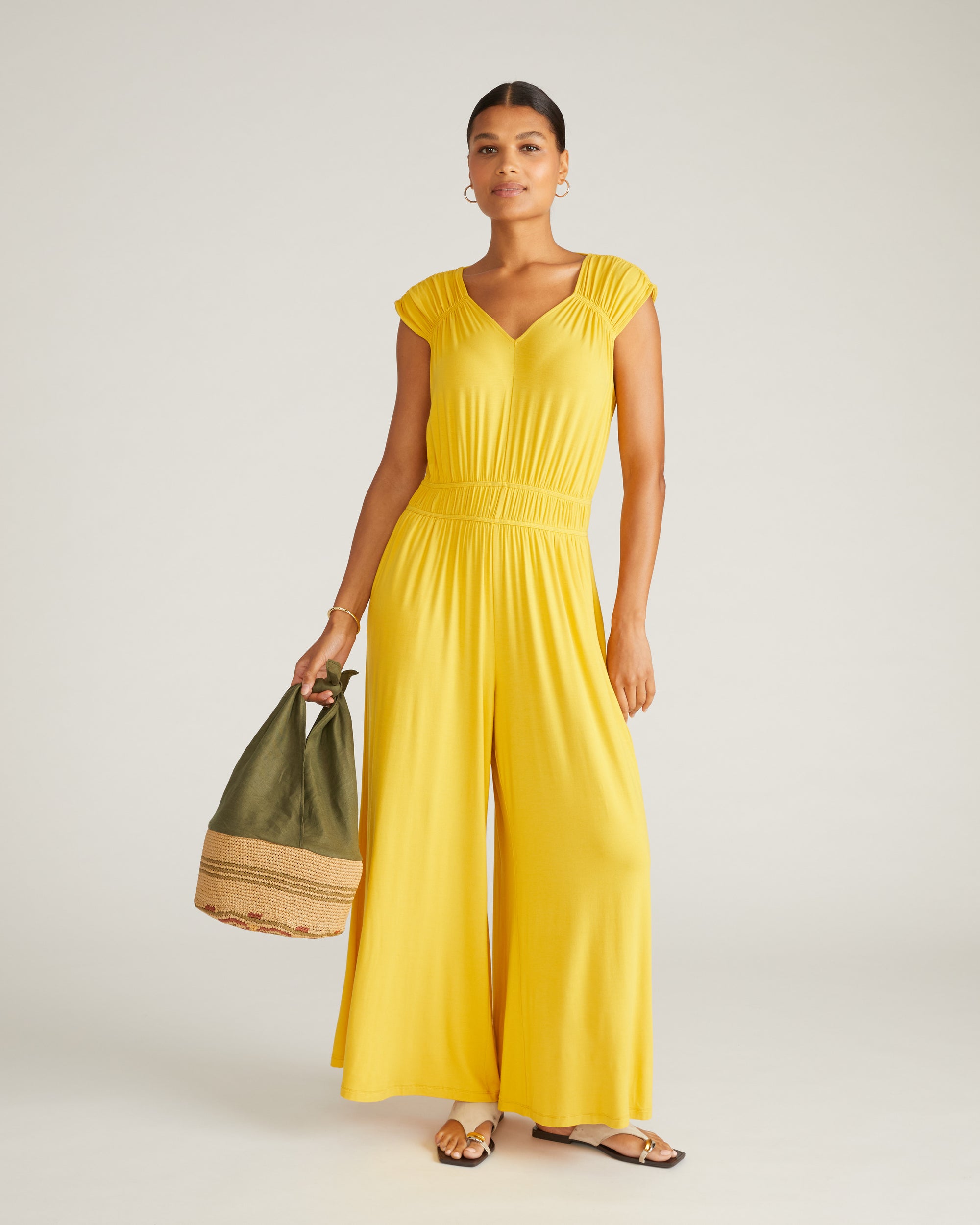 Zoey Liquid Jersey Jumpsuit - Golden Hour