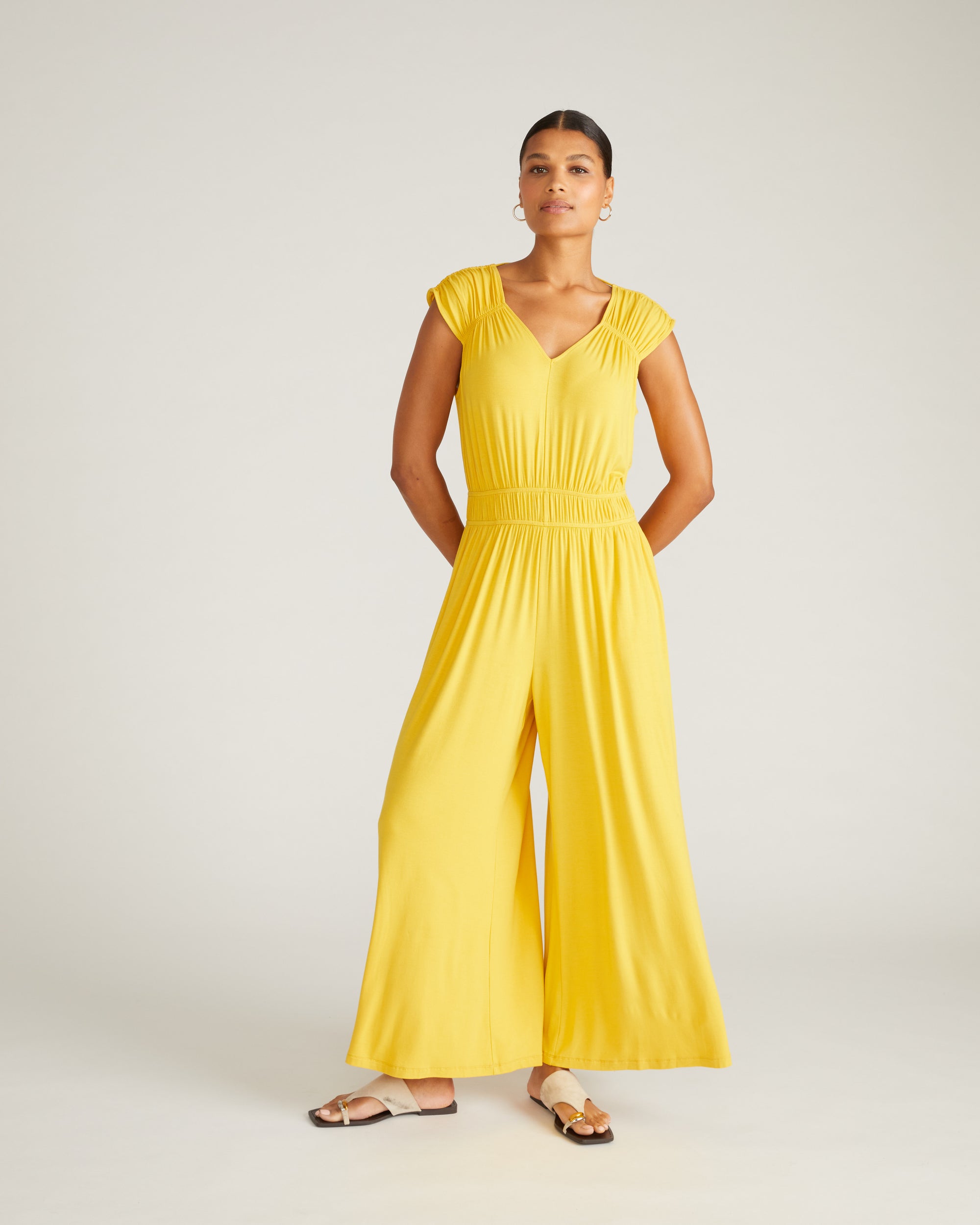 Zoey Liquid Jersey Jumpsuit - Golden Hour