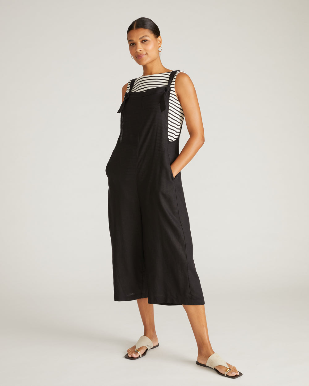 Kora Linen Overalls - Black