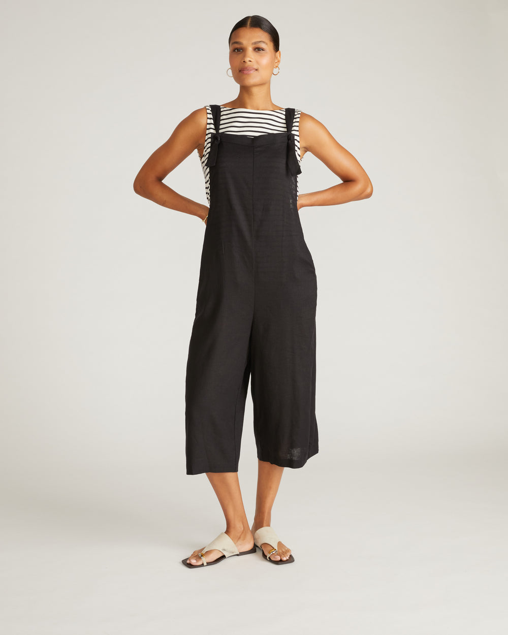 Kora Linen Overalls - Black