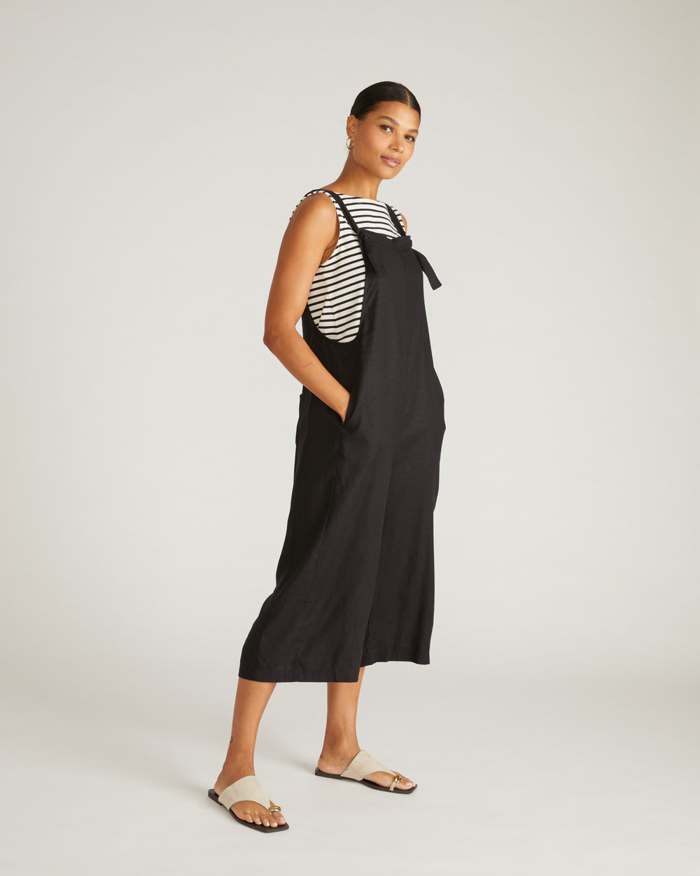 Kora Linen Overalls - Black
