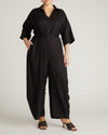 Maggie Barrel Leg Linen Blend Jumpsuit - Black | Plus Size & Straight Size Women's Fashion | Universal Standard