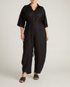 Maggie Barrel Leg Linen Blend Jumpsuit - Black | Plus Size & Straight Size Women's Fashion | Universal Standard