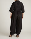 Maggie Barrel Leg Linen Blend Jumpsuit - Black | Plus Size & Straight Size Women's Fashion | Universal Standard