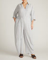 Maggie Barrel Leg Linen Blend Jumpsuit - Beach Stripe | Plus Size & Straight Size Women's Fashion | Universal Standard