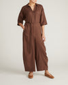 Maggie Barrel Leg Linen Blend Jumpsuit - Peppercorn | Plus Size & Straight Size Women's Fashion | Universal Standard