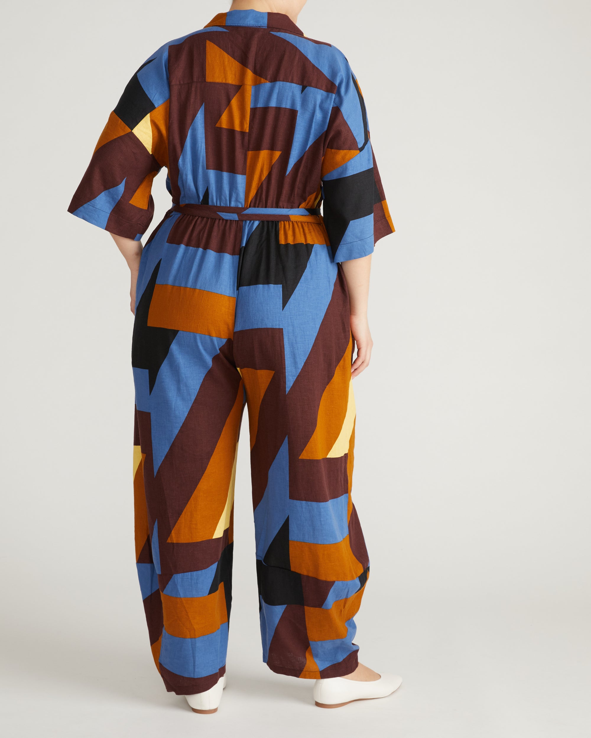 Maggie Barrel Leg Linen Jumpsuit - Beach Ombra Print | Plus Size & Straight Size Women's Fashion | Universal Standard