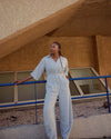Maggie Barrel Leg Linen Blend Jumpsuit - Beach Stripe | Plus Size & Straight Size Women's Fashion | Universal Standard