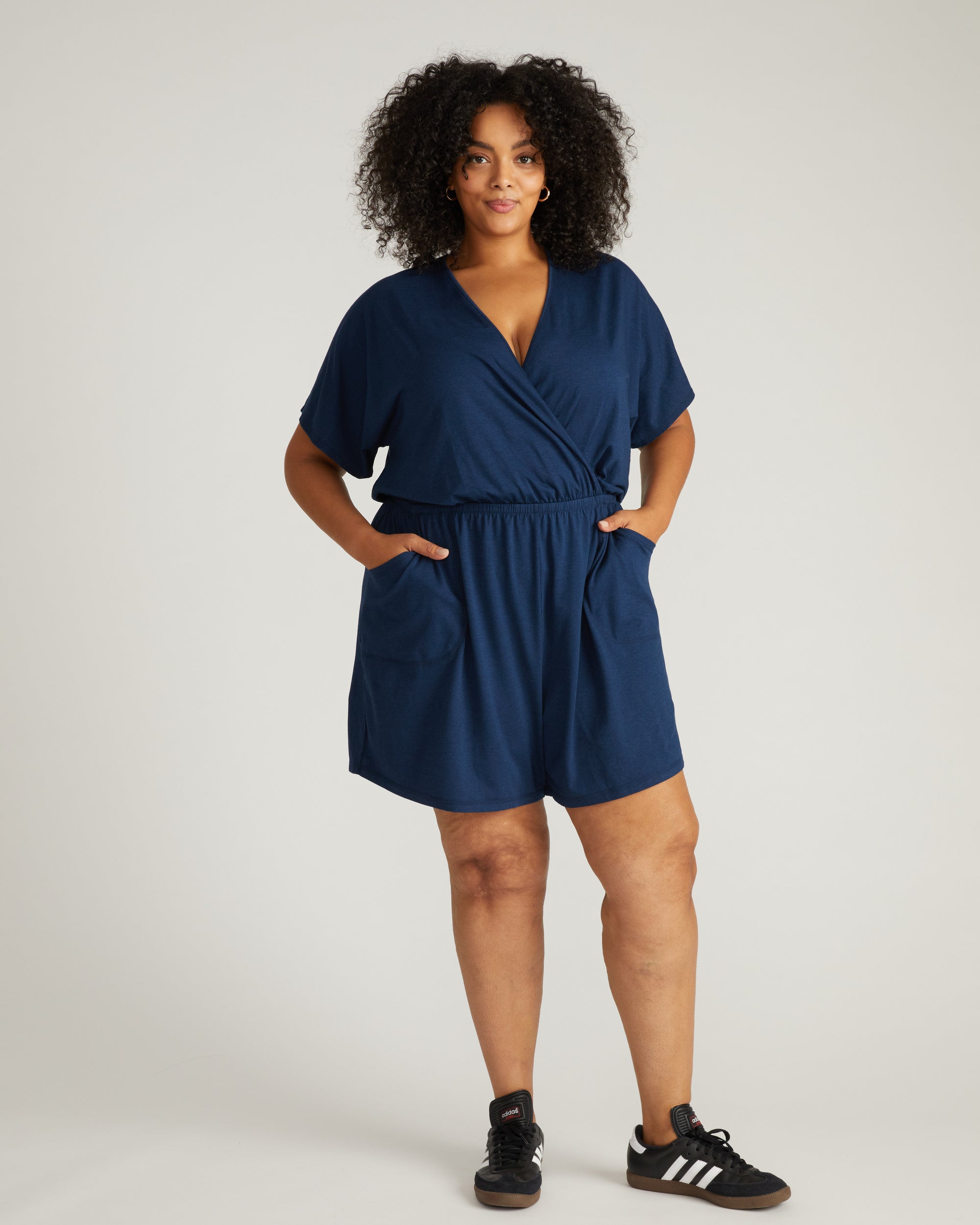 Nora Cross Front Romper - / Pageant Blue- Size2XL - by Universal Standard Nora Cross Front Romper - / Pageant Blue- Size2XL - by Universal Standard