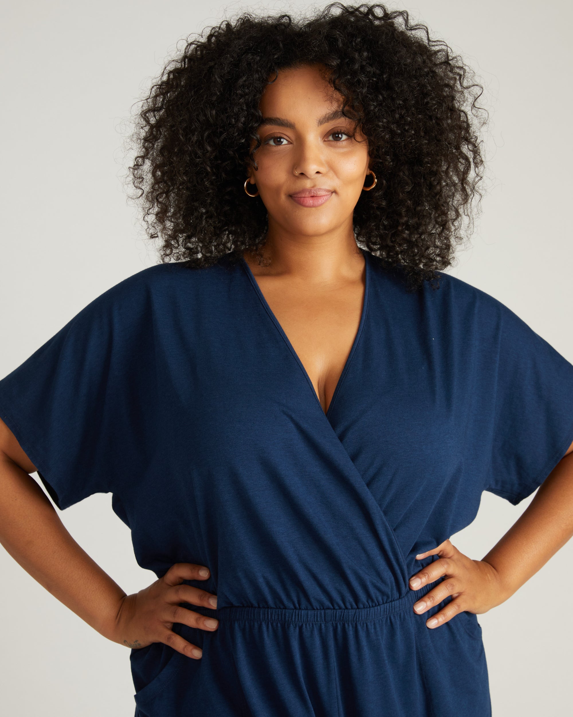 Nora Cross Front Romper - Pageant Blue