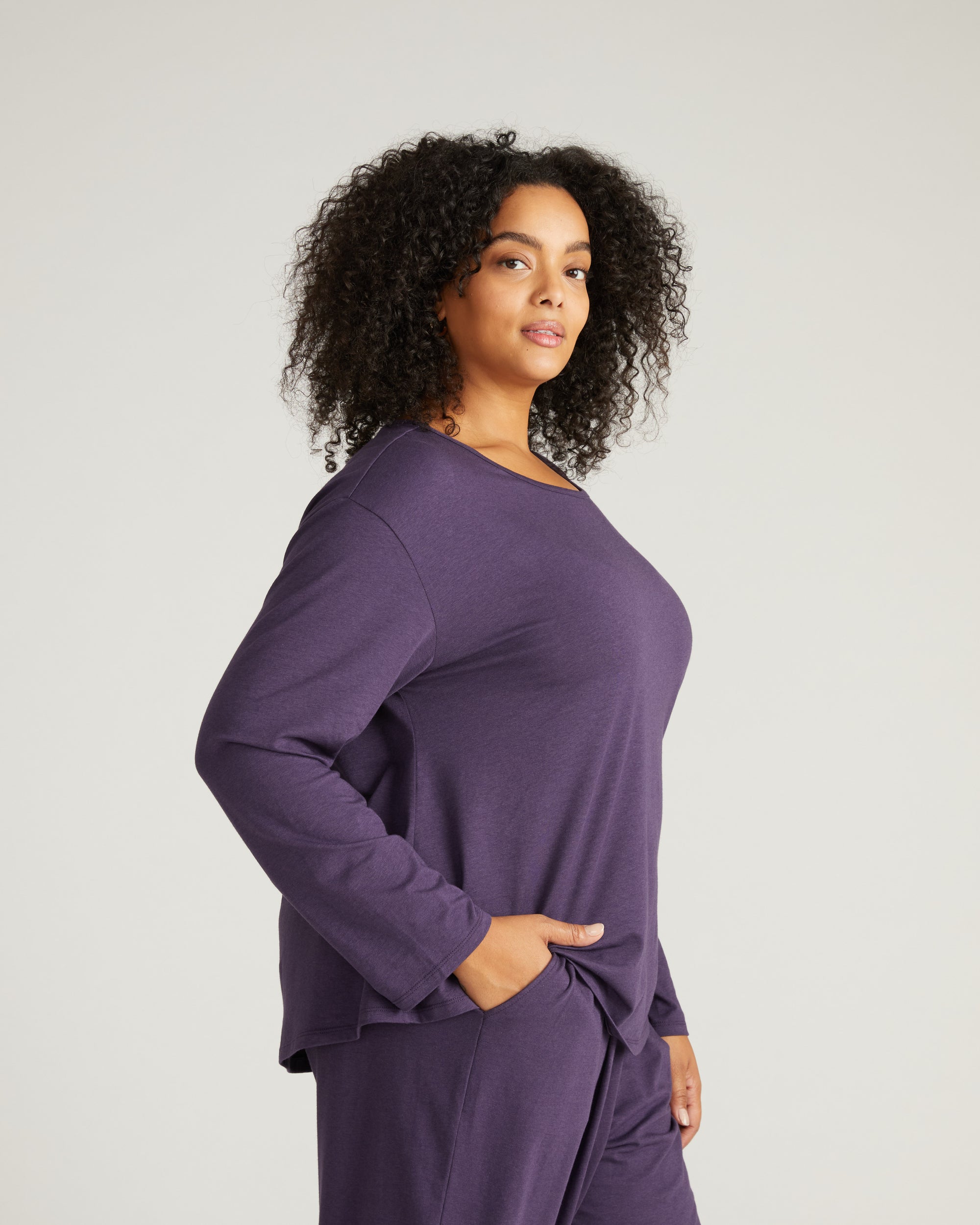 Pina Long Sleeve Lounge Tee - Anthracite